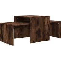 vidaXL Coffee Table Set Smoked Oak 100x48x40 cm Engineered Wood