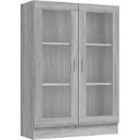 vidaXL Vitrine Cabinet Grey Sonoma 82.5x30.5x115 cm Engineered Wood, Grey