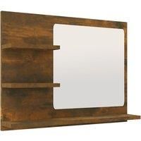 SMARTGROUPSTORE BD - BD Bathroom Mirror Plywood Smoked Oak 60x10.5x45cm