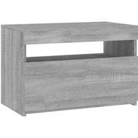 vidaXL TV Cabinet with LED Lights Grey Sonoma 60x35x40 cm, Grey