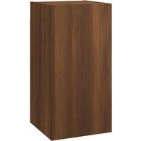 vidaXL - Wall-Mounted Chic TV Cabinet Brown Oak Engineered Wood for Living Room and Bedroom - Modern Design