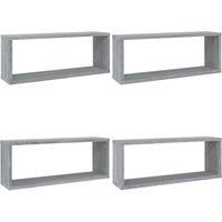 Wall Cube Shelves 4 pcs Grey Sonoma 60x15x23 cm Engineered Wood