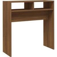 vidaXL Console Table in Brown Oak - Modern Style Engineered Wood Side Table for Home and Office - Easy to Assemble and Clean