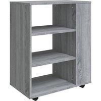 vidaXL Rolling Cabinet Grey Sonoma 60x35x75 cm Engineered Wood, Grey