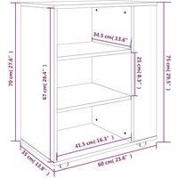 vidaXL Rolling Cabinet Brown Oak 60x35x75 cm Engineered Wood, Brown