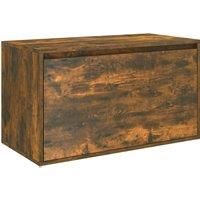 Hall Bench Smoked Oak Engineered Wood Entryway Storage Seating vidaXL