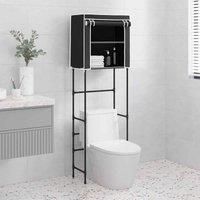 2-Tier Storage Rack over Toilet Black 56x30x170 cm Iron