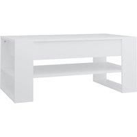 vidaXL Coffee Table White Engineered Wood Centre Side Sofa Furniture