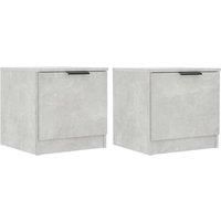 vidaXL Bedside Cabinets Set in Concrete Grey, Versatile End Table or Side Cabinet, Ideal for Living Room or Bedroom