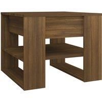 vidaXL Brown Oak Coffee Table - Engineered Wood Table with Storage Shelf - Practical and Stylish Furniture for Living Room - Easy Assembly Required