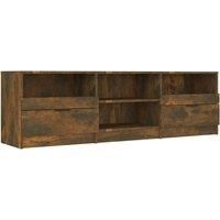 vidaXL TV Cabinet Smoked Oak 150x33.5x45 cm Engineered Wood