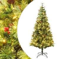 Vidaxl Christmas Tree With Leds&pine Cones Green 120 Cm Pvc&pe