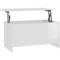 vidaXL Coffee Table High Gloss White 102x55.5x52.5 cm Engineered Wood