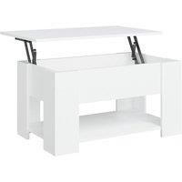 Vidaxl Coffee Table White 79X49X41 Cm Engineered Wood