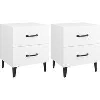 vidaXL Bedside Cabinets 2pcs White 40x35x47.5 cm