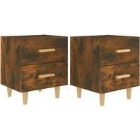 vidaXL Bed Cabinets 2 pcs Smoked Oak 40x35x47.5 cm