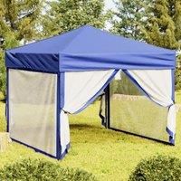 vidaXL Folding Party Tent with Sidewalls Blue 3x3 m, Blue