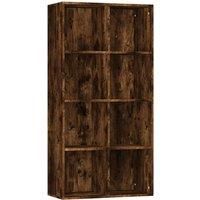 Vidaxl Book Cabinet Sideboard Smoked Oak 66X30X130 Cm Engineered Wood