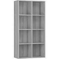 vidaXL Book Cabinet/Sideboard in Grey Sonoma – Versatile and Durable Engineered Wood – Easy to Clean – Ideal for Living Room, Bedroom, or Office