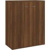 vidaXL Engineered Wood Sideboard – Versatile and Practical with Adequate Storage Space, Brown Oak Finish Designed for Compact Living Rooms, Bedrooms, and Offices
