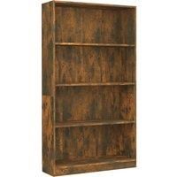 Vidaxl 4-tier Book Cabinet Smoked Oak 80X24X142 Cm Engineered Wood