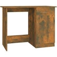Writing Desk Computer Table Desk Engineered Wood  Smoked Oak 100x50x76 cm