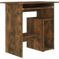 vidaXL Modern Desk, Computer Table with Storage Drawer, Engineered Wood, Smoked Oak, Bedroom, Standard Size, for Working and Writing