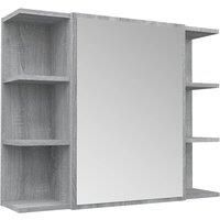 Bathroom Mirror Cabinet Storage Cupboard Side Cabinet Engineered Wood vidaXL