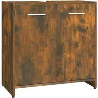 vidaXL Bathroom Cabinet Smoked Oak 60x33x60 cm Engineered Wood