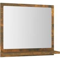vidaXL Bathroom Mirror Smoked Oak Engineered Wood Make up Vanity Wall