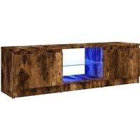 Vidaxl Tv Cabinet With Led Lights Smoked Oak 120X30X35 5 Cm