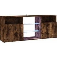 Vidaxl Tv Cabinet With Led Lights Smoked Oak 120X30X50 Cm