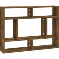 vidaXL Wall Shelf Smoked Oak 75x16x55 cm Engineered Wood