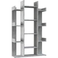 Vidaxl Book Cabinet Grey Sonoma 86X25.5X140 Cm Engineered Wood, Grey