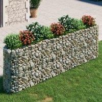 vidaXL Gabion Raised Bed - Rustproof Galvanised Iron - Durable Garden Planter for Flowers - Stable Construction - Silver - 330x50x100 cm