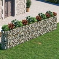 vidaXL Gabion Raised Bed - Modern & Traditional Gardens - Silver Galvanised Iron - Weather Resistant - Stable Construction - Enhances Outdoor Aesthetics - Assembly Required - Dimensions: 470 x 50 ...