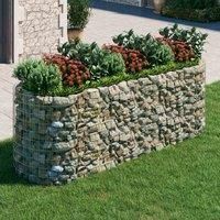 vidaXL Gabion Raised Bed Galvanised Iron 300x100x100cm