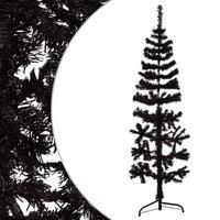 vidaXL Artificial Christmas Tree Thin Half and Black Stand 150cm