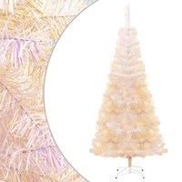 vidaXL Artificial Christmas Tree with Iridescent White Tips - Modern Style, PVC, Steel - Indoor Xmas Decoration - Realistic, Durable, Easy Assembly - 240 cm