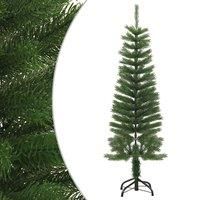 vidaXL Slim Artificial Christmas Tree with Stand - 120cm Tall PE Green Modern Style Festive Holiday Decoration for Entryway or Indoor Space