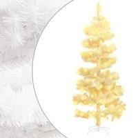 vidaXL Modern Swirl Design Artificial Christmas Tree - 180 cm White Colour with Warm White LEDs, PVC, and Steel Material, Retailing with Stand