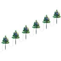 vidaXL Christmas Pathway Trees 6 pcs with Multicolour LEDs 45 cm PVC