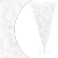 vidaXL White Upside-down Artificial Christmas Tree with Steel Stand - Reusable PVC Christmas Tree - Unique Holiday Decor - 180 cm