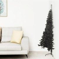 Vidaxl Artificial Half Christmas Tree With Stand Black 240 Cm Pvc