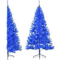 vidaXL Artificial Half Christmas Tree with Stand Blue 210 cm PVC