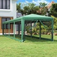 BD - BD Party Tent with 10 HDPE Mesh Walls Green 3 x 12 m