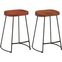 Gavin Bar Stools Dining Room Chair Seat Stool Solid Mango Wood 2 pcs vidaXL