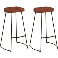 Gavin Bar Stools Dining Room Chair Seat Stool Solid Mango Wood 2 pcs vidaXL