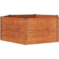 vidaXL Garden Raised Bed in Rusty Corten Steel - Durable Hexagon Planter with Ample Space and Safe Edge Fold Design for Vegetables, Herbs, and Flowers- 129x129x45 cm