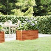 vidaXL Rustic Garden Raised Bed in Weathering Corten Steel- 100x40x45 cm - Durable Frame - For Plants, Vegetables, Flowers, and Herbs